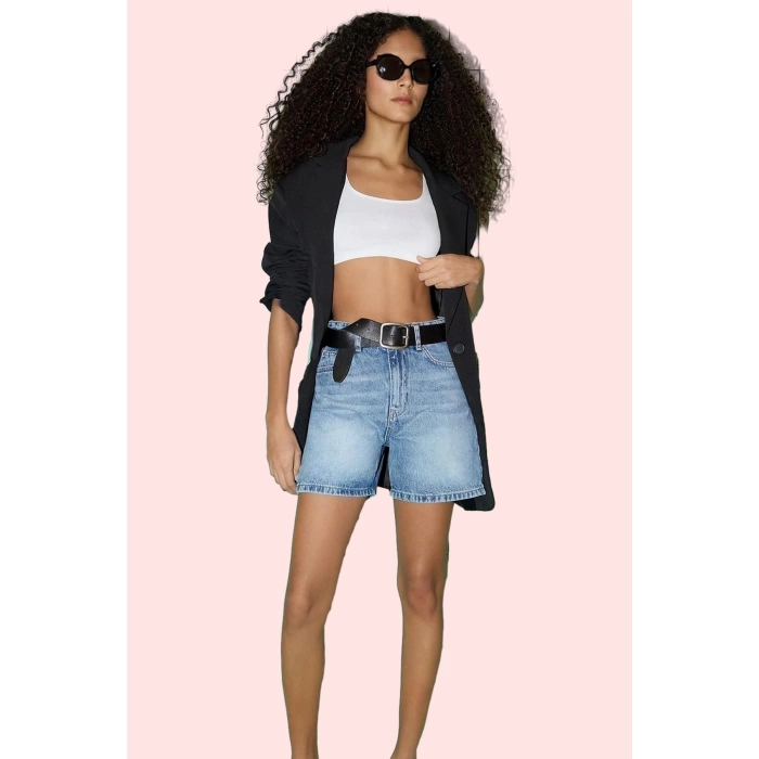 Kadın Kısa Boy Denim Şort Pamuk Geniş Paça Günlük Şıklık Hafta Sonu Yaz Aylarının Vazgeçilmezi