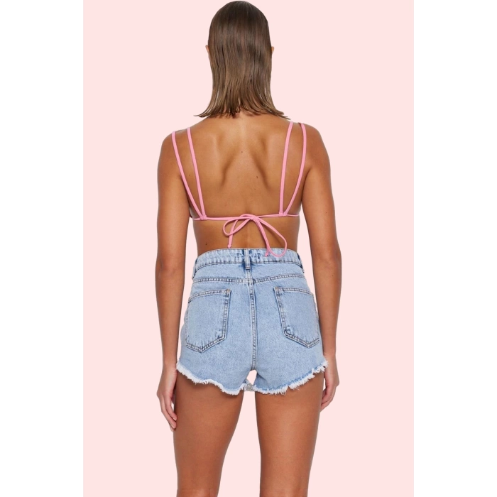Kadın Kısa Boy Denim Şort Pamuk Straight Kalıp Plaj Ve Günlük Kullanım Yaz Aylarının Vazgeçilmezi