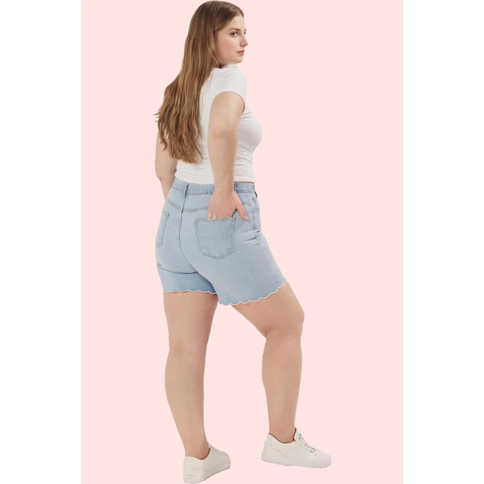 Kadın Kısa Boy Denim Şort Yüksek Bel Skinny Fit Günlük Stil Hafta Sonu Yaz Aylarının Vazgeçilmezi