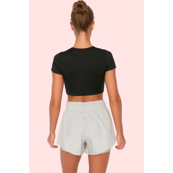 Kadın Kısa Boy Spor Şort Normal Bel Relaxed Paraşüt Kumaş Günlük Kullanım Kaliteli Malzeme