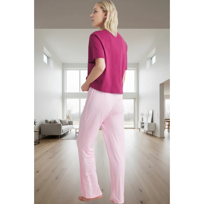 Kadın Kısa Kollu Regular Kalıp Pamuklu Pijama Takımı Özenle Seçilmiş Rahat Kullanım