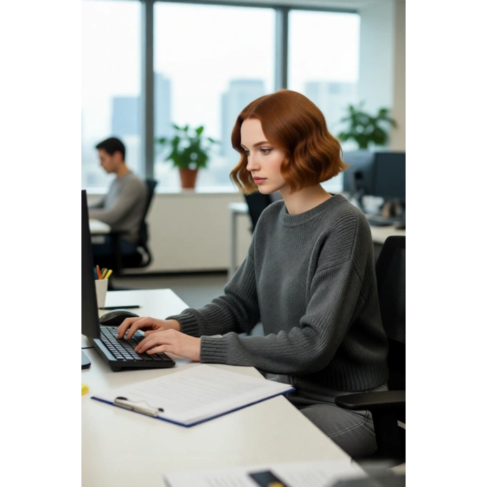 Kadın Kışlık Oversize Basic Triko Kazak Bisiklet Yaka Düşük Kollu Rahat ve Şık Günlük Stil