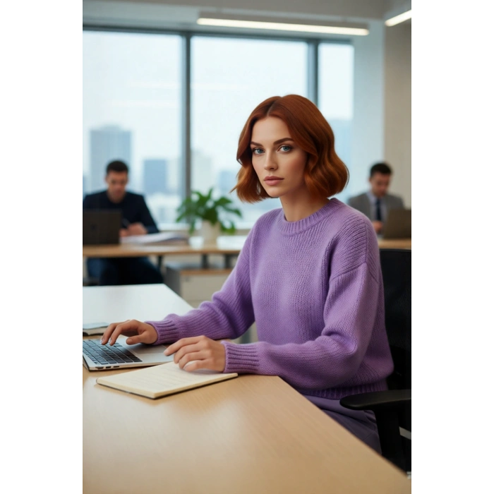 Kadın Kışlık Oversize Basic Triko Kazak Bisiklet Yaka Düşük Kollu Rahat ve Şık Günlük Stil