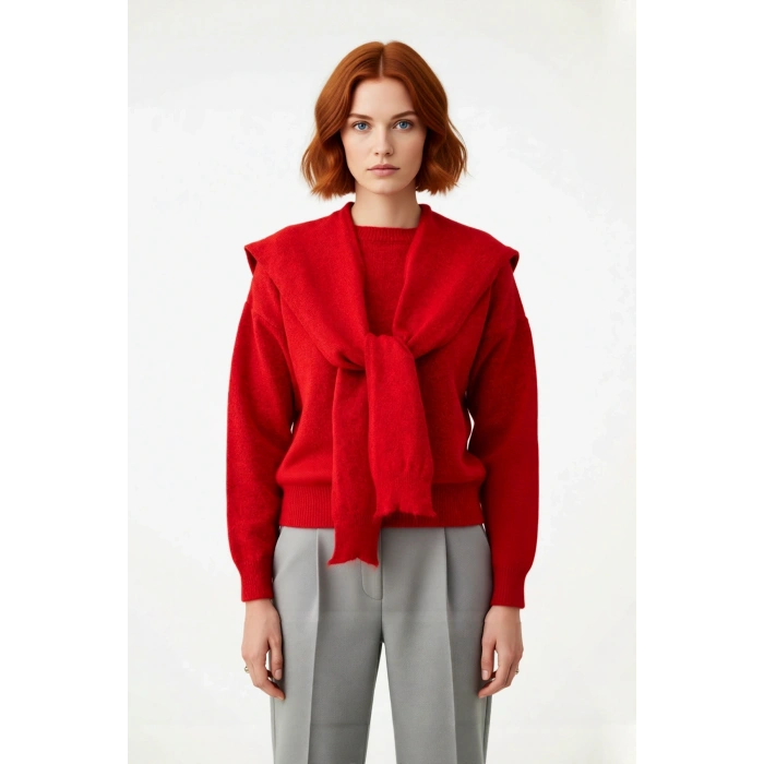 Kadın Kışlık Oversize Kalıp Düşük Kol Bisiklet Yaka Triko Kazak Günlük Şıklık Sunan Rahat Tasarım