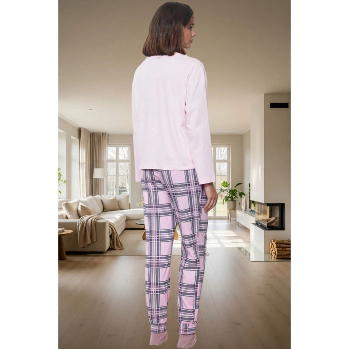 Kadın Kışlık Pijama Takımı %100 Pamuk Regular Kalıp Rahat Uyku Trend Tasarım Konforlu Kesim