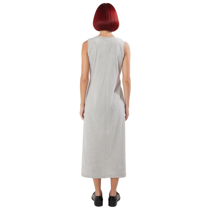 Kadın Kolsuz Bisiklet Yaka %100 Pamuk Maxi Boy Düz Elbise Konforlu ve Modern Şıklık Kaliteli