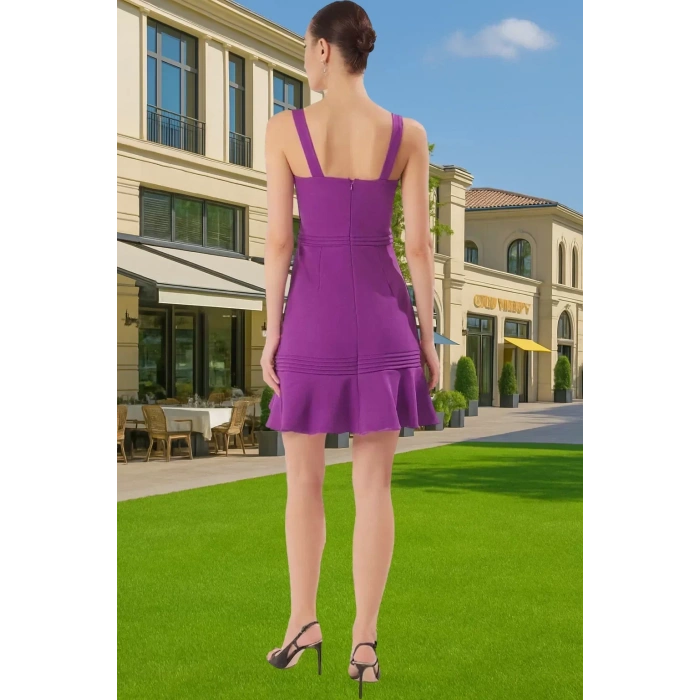 Kadın Kolsuz Mini Elbise Polyester Elastan Dokuma A Kesim Rahat Şık Görünüm Zarifane Tasarım