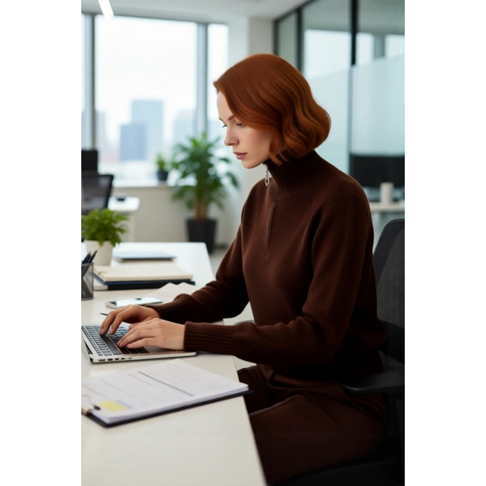 Kadın Konforlu Selanik Dokuma Fermuarlı Dik Yaka Triko Kazak Günlük Kış Stilinize Fark Katın