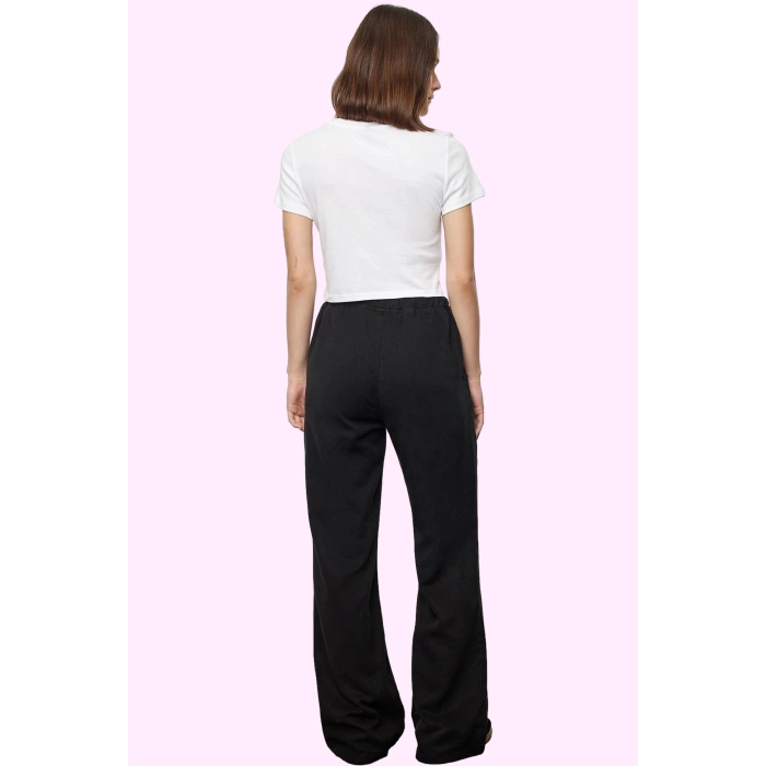 Kadın Liyosel Pantolon Regular Wide Leg Yüksek Bel Tasarım İlkbahar Sonbahar Günlük Kullanım
