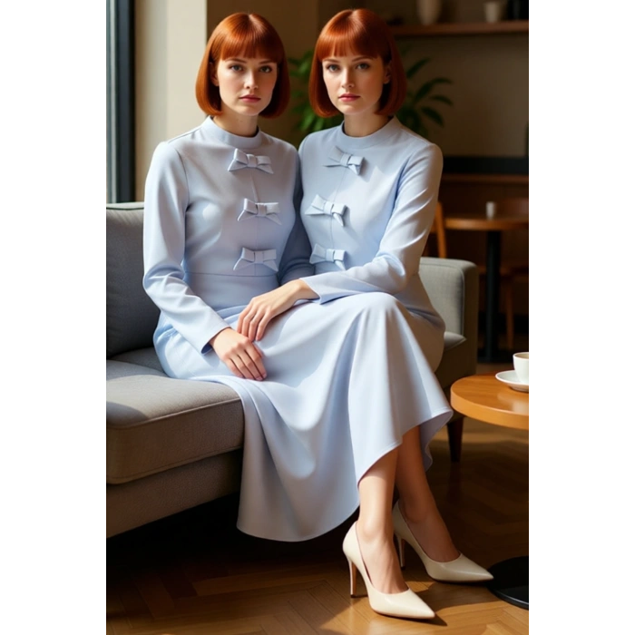 Kadın Maxi Boy Dokuma Düz Desen Kurdele Detaylı Skater Siluet Standart Kol Şık Elbise Kaliteli