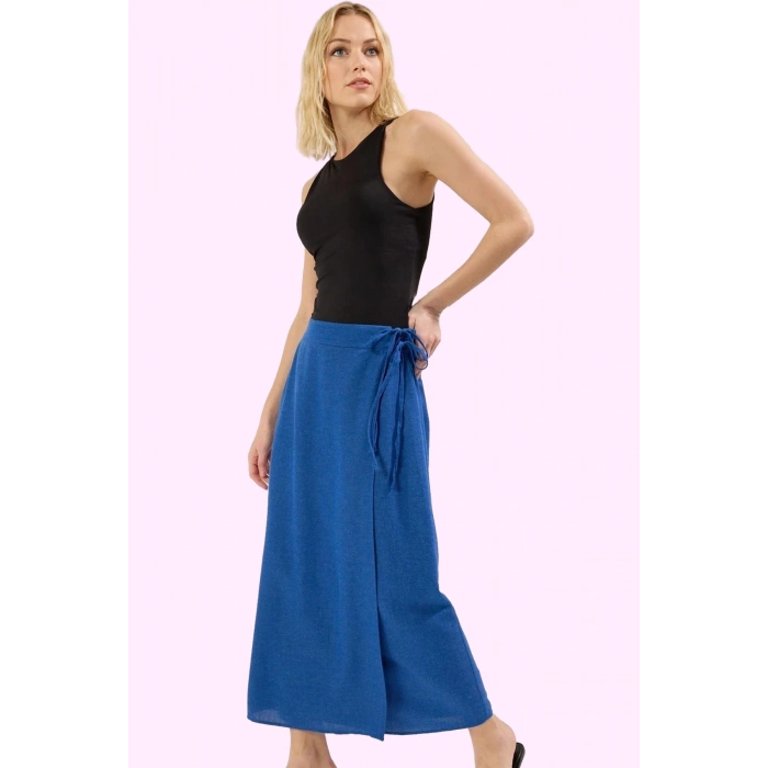 Kadın Maxi Boy Sarong Etek Bağlama Detaylı Dokuma Yazlık Günlük Yaz Aylarının Vazgeçilmezi