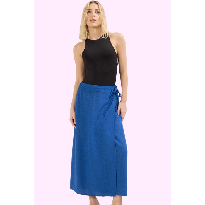 Kadın Maxi Boy Sarong Etek Bağlama Detaylı Dokuma Yazlık Günlük Yaz Aylarının Vazgeçilmezi