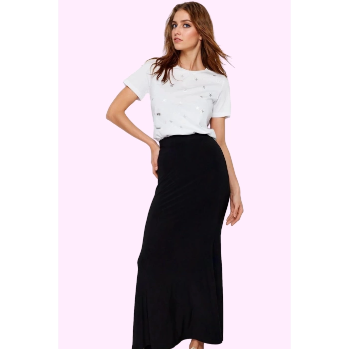 Kadın Maxi Etek Kalem Kalıp Örme Kumaş Günlük Casual Stil Hafta Sonu Yaz Aylarının Vazgeçilmezi