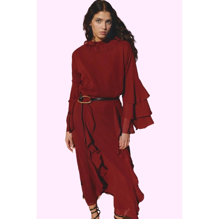 Kadın Maxi Etek Ramadan Koleksiyonu 100% Polyester Şifon Kumaş Günlük Kullanım Özel Günler