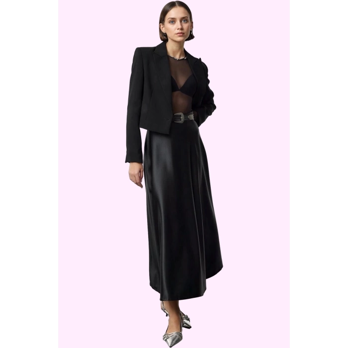 Kadın Maxi Etek Yüksek Bel A line Kesim Polyester Yazlık Günlük Kullanım Dayanıklı Malzeme