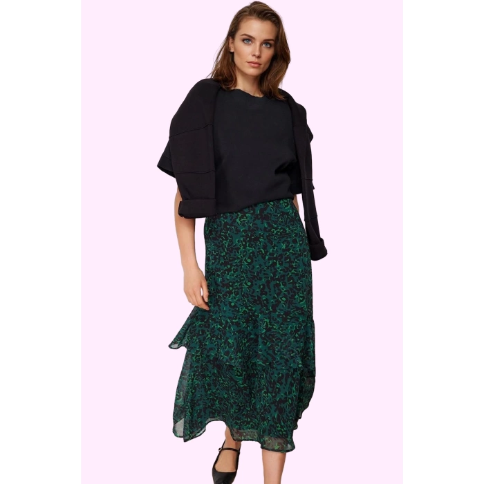 Kadın Maxi Kloş Animal Desenli Etek Astarlı Polyester Günlük Stil Yaz Aylarının Vazgeçilmezi