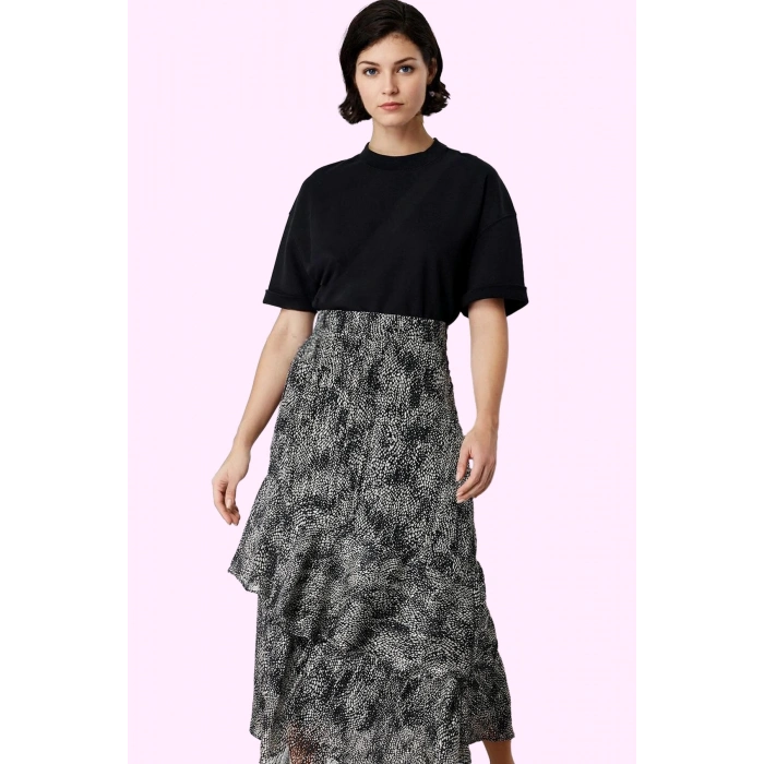 Kadın Maxi Kloş Animal Desenli Etek Astarlı Polyester Günlük Stil Yaz Aylarının Vazgeçilmezi