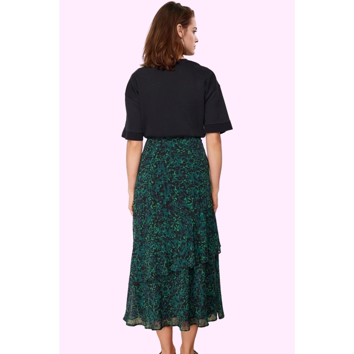 Kadın Maxi Kloş Animal Desenli Etek Astarlı Polyester Günlük Stil Yaz Aylarının Vazgeçilmezi