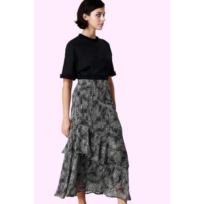 Kadın Maxi Kloş Animal Desenli Etek Astarlı Polyester Günlük Stil Yaz Aylarının Vazgeçilmezi