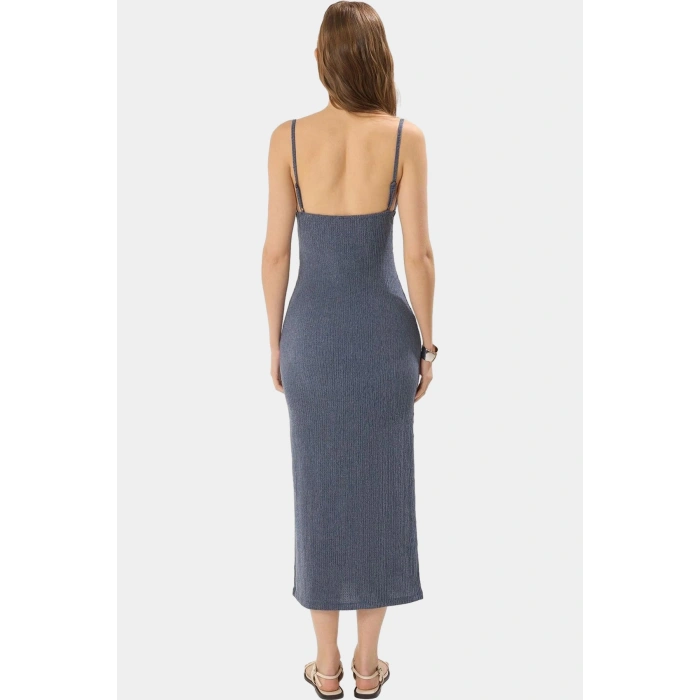Kadın Midi Boy Örme Elbise V Yaka Bodycon Günlük Şık Konforlu Kesim Özenle Seçilmiş