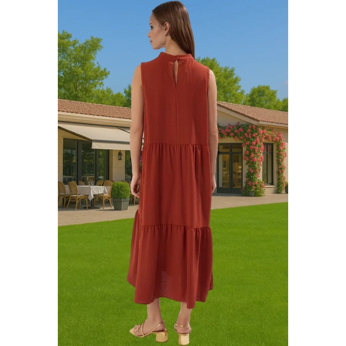 Kadın Midi Boy Shift Elbise Polyester Dokuma Kumaş Günlük Tarz Konforlu Kesim Mükemmel Uyum