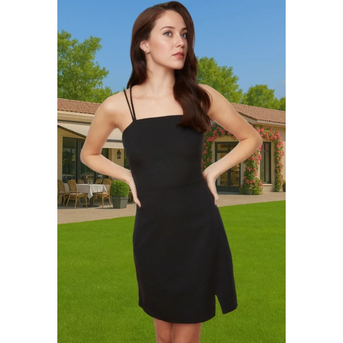 Kadın Mini Bodycon Elbise Dokuma Polyester Yazlık Şık Seçkin Malzeme Yüksek Kalite Trend Tasarım