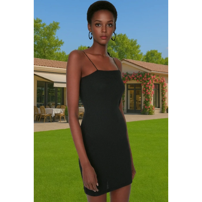 Kadın Mini Bodycon Örme Elbise Elastan Kumaş Günlük Şık Tarz Özel Tasarım Rahat Ve Şık Yüksek Kalite