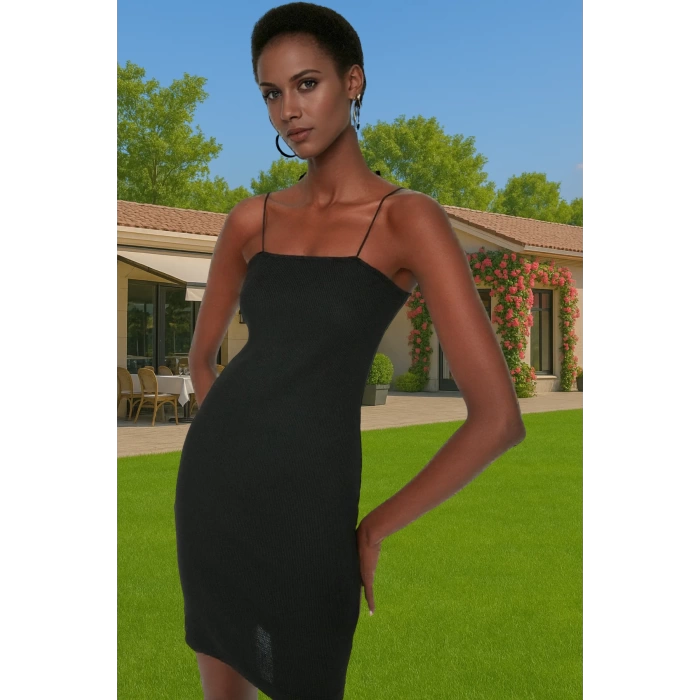 Kadın Mini Bodycon Örme Elbise Elastan Kumaş Günlük Şık Tarz Özel Tasarım Rahat Ve Şık Yüksek Kalite