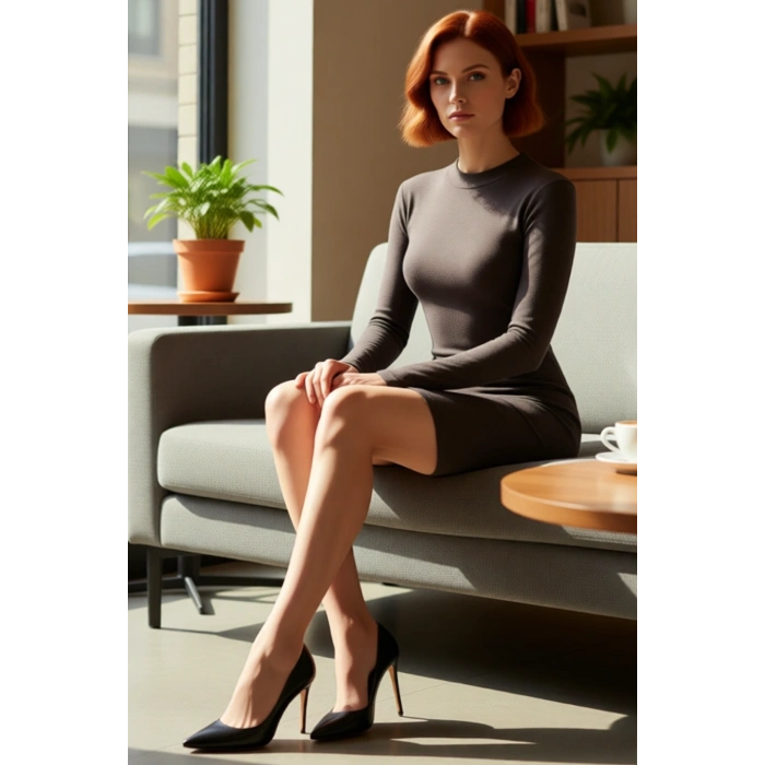 Kadın Mini Bodycon Örme Elbise Uzun Kollu Fitilli Tasarımıyla Bisiklet Yakalı Günlük Şıklık Sunuyor