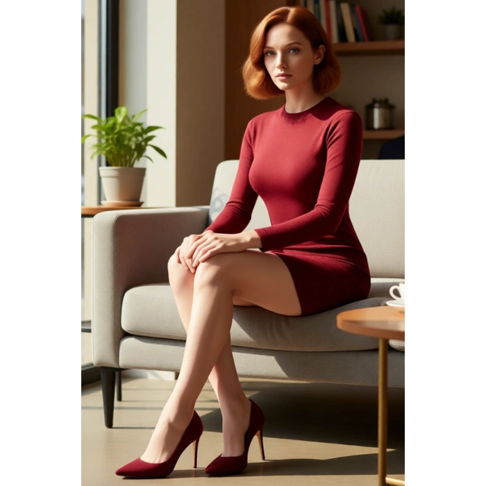 Kadın Mini Bodycon Örme Elbise Uzun Kollu Fitilli Tasarımıyla Bisiklet Yakalı Günlük Şıklık Sunuyor