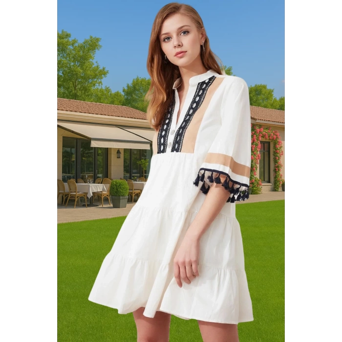 Kadın Mini Boy Shift Elbise Pamuklu Poplin Kumaş Rahat Günlük Yazlık Trend Tasarım Premium Kalite