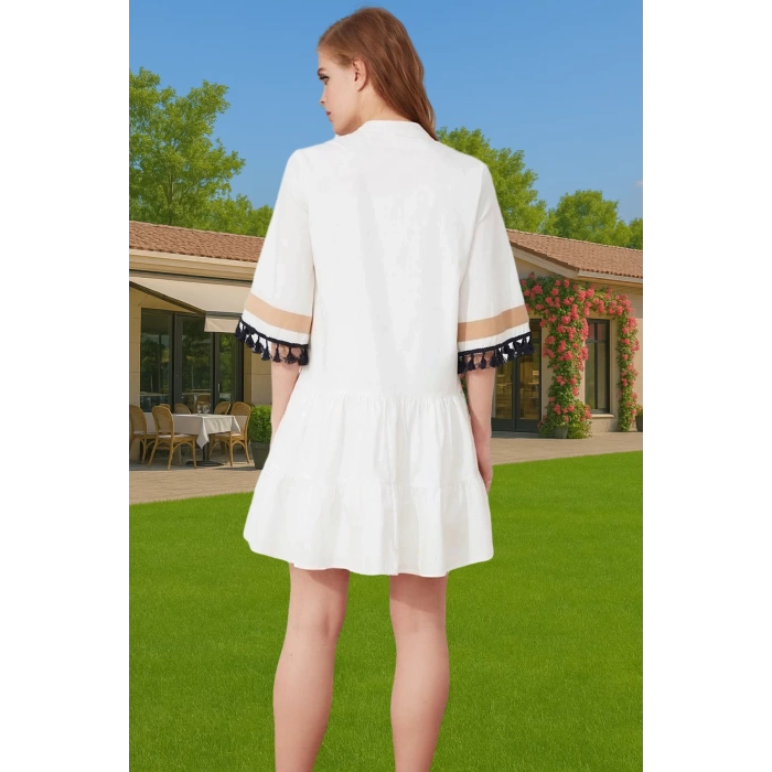 Kadın Mini Boy Shift Elbise Pamuklu Poplin Kumaş Rahat Günlük Yazlık Trend Tasarım Premium Kalite