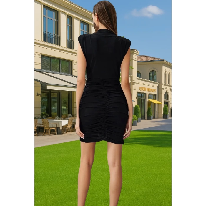 Kadın Mini Boy Vücuda Oturan Örme Elbise Polyester Karışımlı Yazlık Kaliteli İşçilik Özel Tasarım