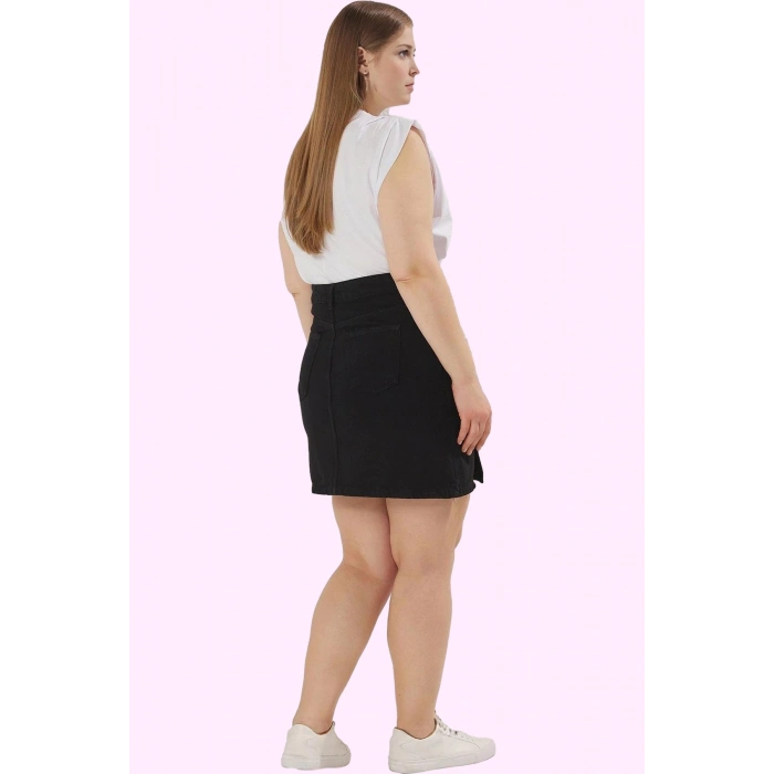Kadın Mini Denim Etek Renk Yüksek Bel A line Pamuk Yaz Kombinleri Günlük Kullanım Hafta Sonu