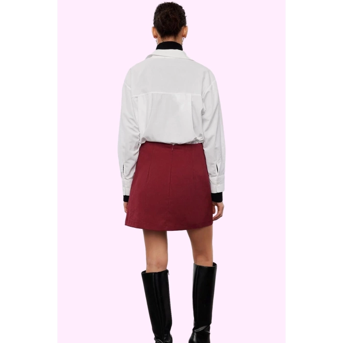 Kadın Mini Etek Yüksek Bel A line Dokuma Gabardin Günlük Stil Hafta Sonu Dayanıklı Malzeme