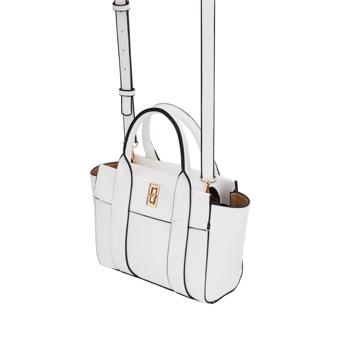 Kadın Mini Tote Vegan Deri El Çantası Gold Toka Günlük ve İş Trend Tasarım Modern Stil Mükemmel Uyum