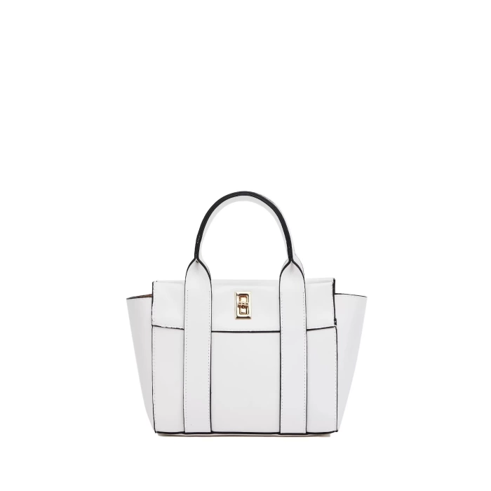 Kadın Mini Tote Vegan Deri El Çantası Gold Toka Günlük ve İş Trend Tasarım Modern Stil Mükemmel Uyum