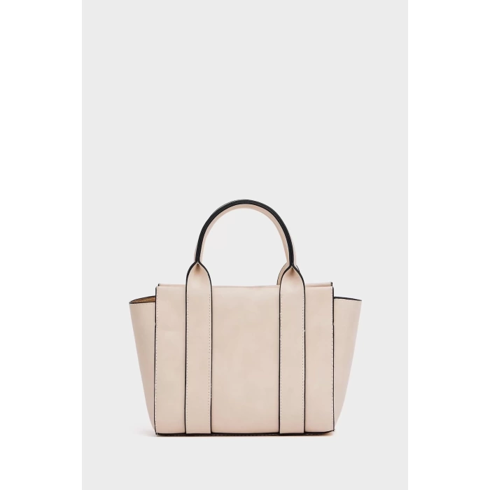 Kadın Mini Tote Vegan Deri El Çantası Gold Toka Günlük ve İş Trend Tasarım Modern Stil Mükemmel Uyum