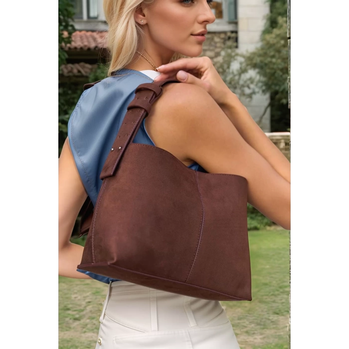 Kadın Minimalist Günlük Suni Süet El Ve Omuz Çantası Günlük Kullanım İçin Modern Stil Rahat Kullanım