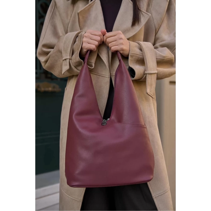 Kadın Minimalist Suni Deri Omuz Çantası Geniş Hacimli Günlük Kullanım Uzun Ömürlü Yüksek Kalite