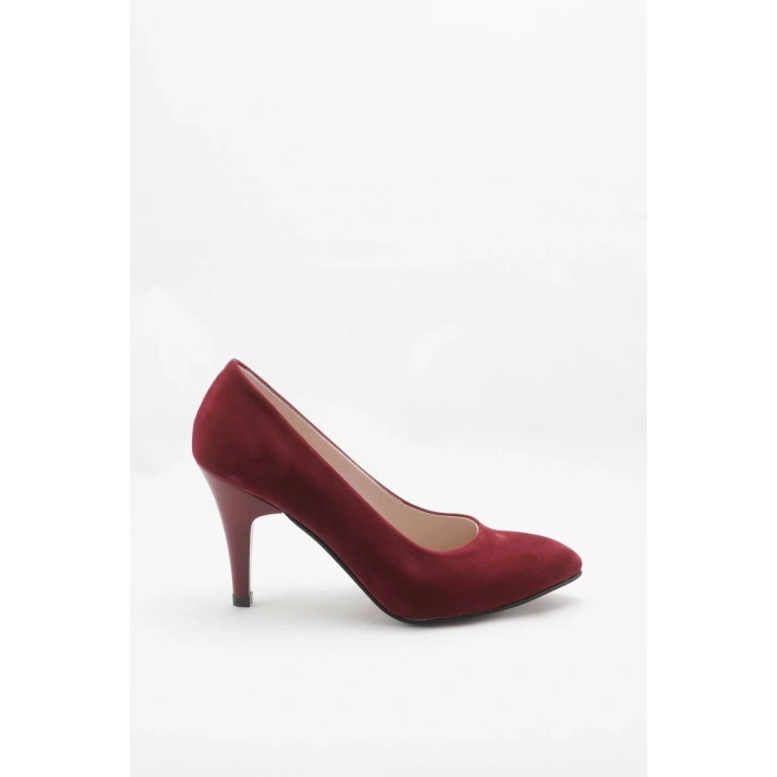 Kadın Moda Şık Bordo Klasik Topuklu Ayakkabı Topuklu Düğün Nişan Gece Abiye Ayakkabı