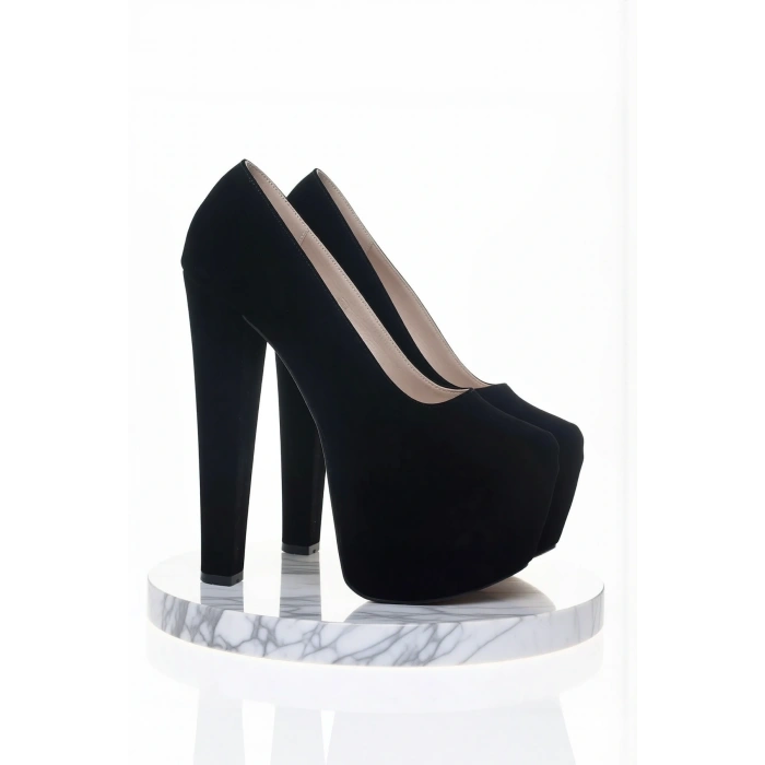 Kadın Moda Şık Fuşya Süet Yüksek Topuk Topuklu Zarif Tasarım Düğün Nişan Gece Abiye Ayakkabı