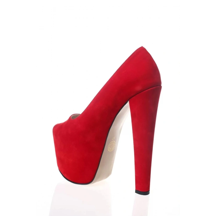 Kadın Moda Şık Fuşya Süet Yüksek Topuk Topuklu Zarif Tasarım Düğün Nişan Gece Abiye Ayakkabı