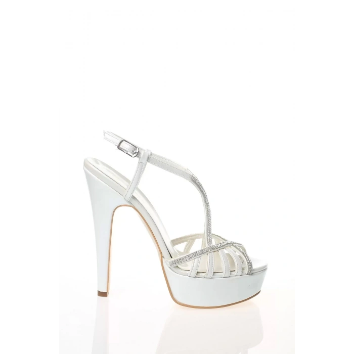 Kadın Moda Şık Gold Ayna Dekolte Taşlı Topuklu Zarif Tasarım Düğün Nişan Gece Abiye Ayakkabı