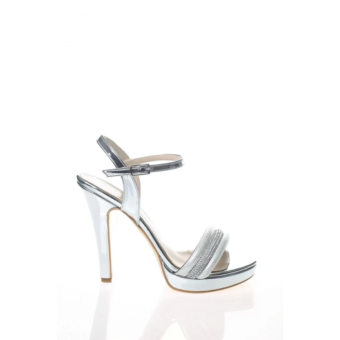 Kadın Moda Şık Gold Ayna Sıra Taşlı Topuklu Zarif Tasarım Düğün Nişan Gece Abiye Ayakkabısı