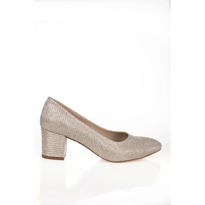 Kadın Moda Şık Gold Klasik Ayakkabı Topuklu Zarif Tasarım Düğün Nişan Gece Abiye Ayakkabı