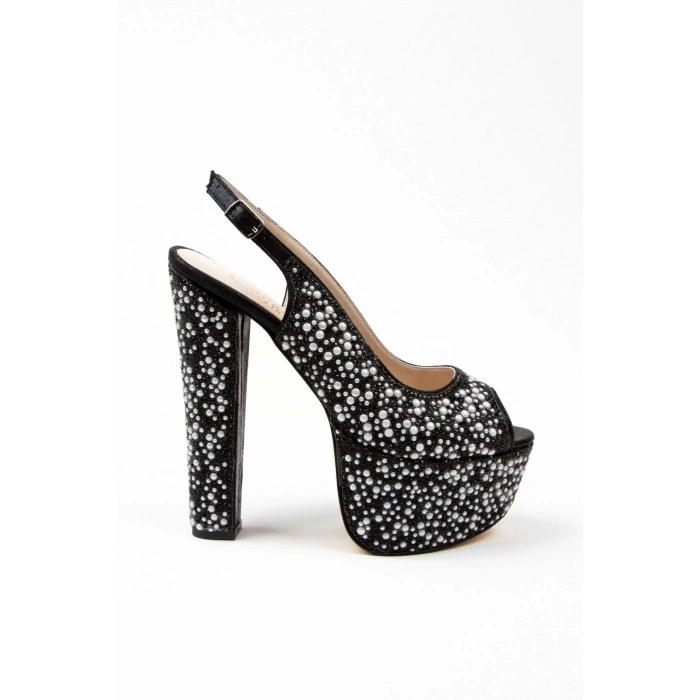 Kadın Moda Şık Gold Sultan Full Inci Düğün Nişan Gece Abiye Ayakkabı