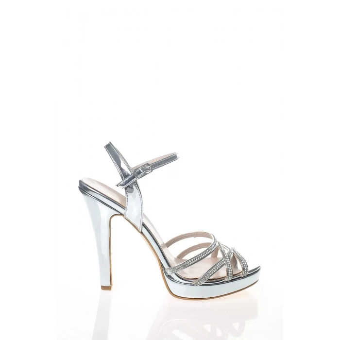 Kadın Moda Şık Gold Taşlı Topuklu Zarif Tasarım Yüksek Topuk Düğün Nişan Gece Abiye Ayakkabısı