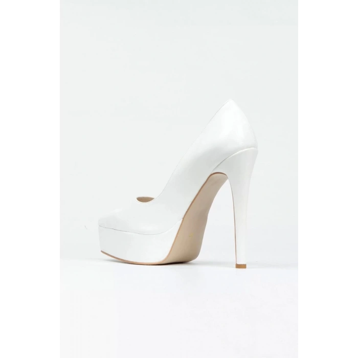 Kadın Moda Şık Gümüş Ayna Klasik Sivri Ince Topuklu Platformlu Düğün Nişan Gece Abiye Ayakkabı