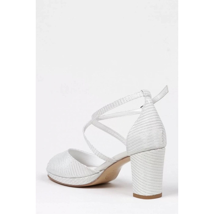 Kadın Moda Şık Gümüş Mercan Topuklu Zarif Tasarım Yüksek Topuk Düğün Nişan Gece Abiye Ayakkabı